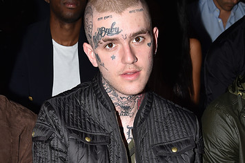 Lil Peep is pictured at a fashion show