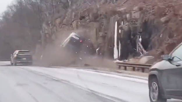 The dramatic dashcam footage, which has been making the rounds on social media in recent days, was taken on the Palisades Interstate Parkway.