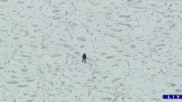 A local college student was rescued in Chicago on Friday after he was spotted walking on a frozen Lake Michigan and wandered 1,000 miles from shore.