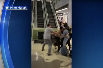 Screenshot of fight at Miami Airport
