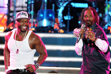 Snoop Dogg and 50 Cent performing at Coachella in 2012