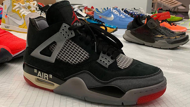 Review 4/9. Jordan 4 x Off White. Shoe feels very premium I'd say,  materials are very close to what you can expect on a high tier batch. Mesh  cage on the side