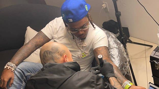 Gunna's "Pushing P" phrase has become permanently tattooed on his body. The 'DS4EVER' rapper took to Instagram on Monday to reveal the new ink.