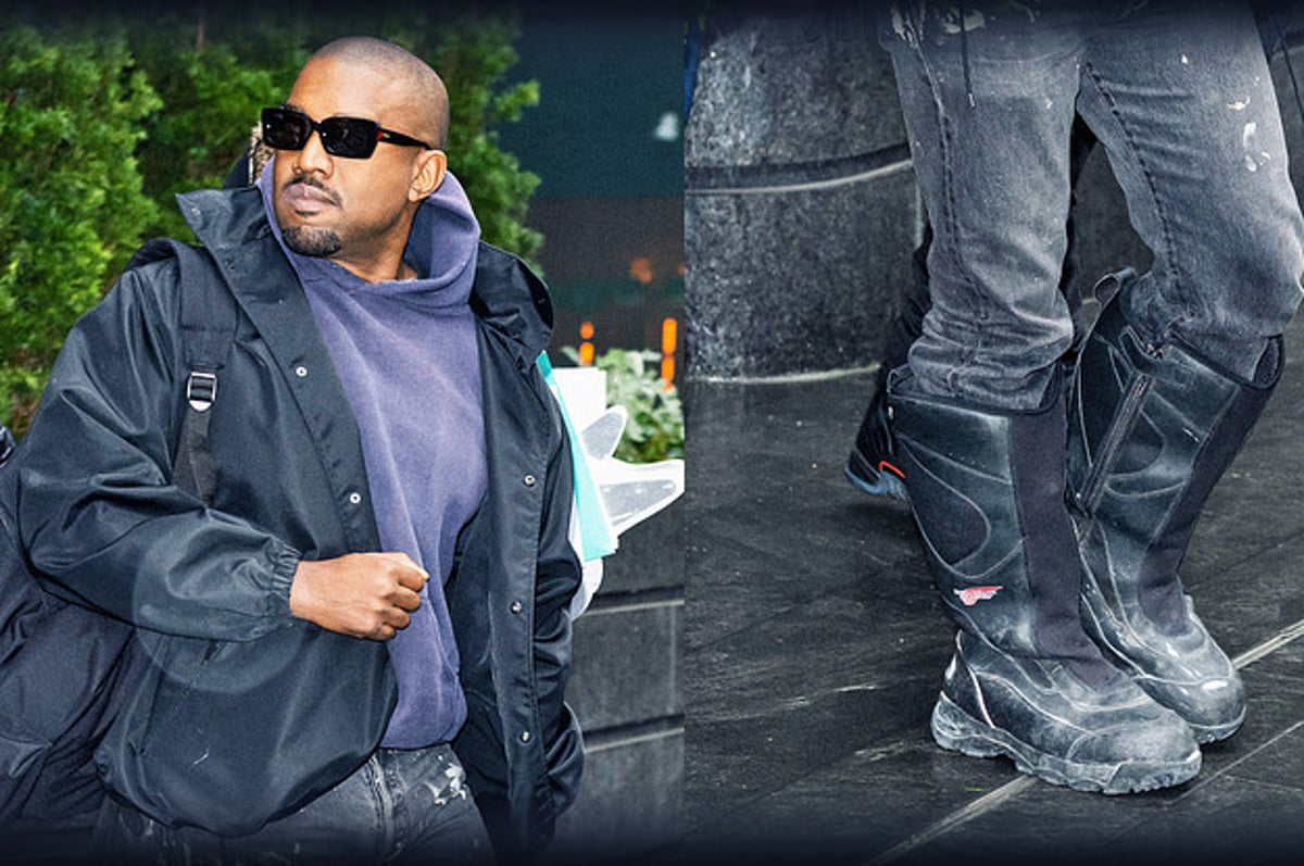 Kanye might have topped himself with these enormous Balenciaga boots