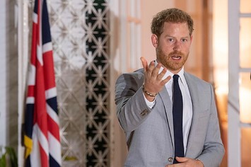 Prince Harry, Duke of Sussex delivers a speech during a reception on day five of the royal tour of Africa