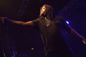 Fat Trel performs at a Wale concert in 2015