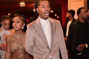 Jayda Cheaves and Lil Baby attend Black Tie Affair for Quality Control's CEO Pierre Thomas