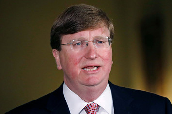 Tate Reeves is pictured speaking