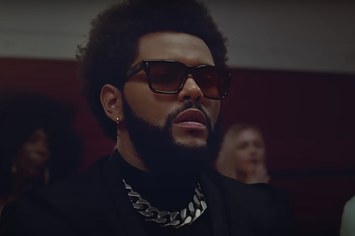 The Weeknd is seen in a music video