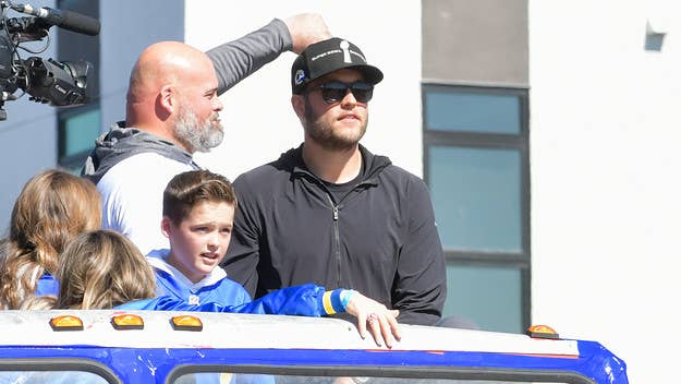 The Los Angeles Rams, along with Matthew and Kelly Stafford, will cover medical costs for the photographer who was injured after falling off a stage.