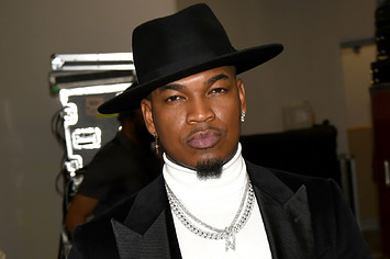 Ne-Yo is pictured staring at the camera