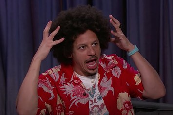 Eric Andre is seen with a compelling facial expression