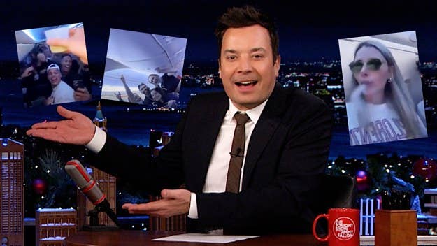 Jimmy Fallon reacts to the videos of the Quebec influencers and reality TV stars who were seen drinking, smoking, and partying maskless on a Sunwing plane.