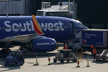 a Southwest Airlines plane is shown