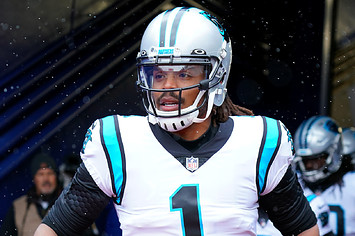 Cam Newton set to take the field ahead of an NFL game.