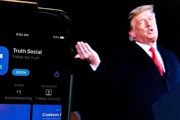 Photo illustration of Donald Trump's new app