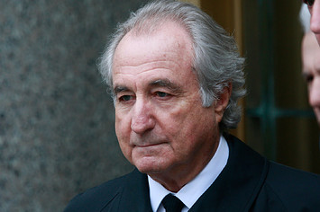 Bernard Madoff photographed leaving court.