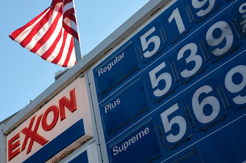 Prices for gas at an Exxon gas station on Capitol Hill