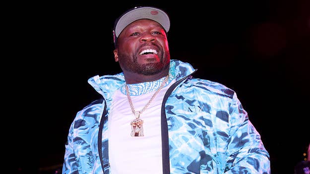 50 Cent compared Floyd Mayweather to actor and wrestler Mr. T after the boxer was spotted rocking several chains while at a Miami Heat game.