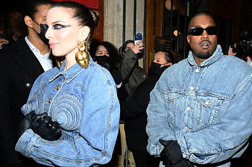 Julia Fox and Kanye West are pictured