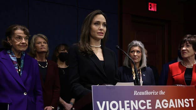Jolie made an emotional plea to U.S. senators while advocating for VAWA, which supports responses to domestic violence, sexual assault, and more.