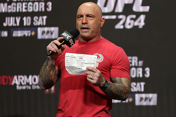 Joe Rogan photographed at UFC weigh in