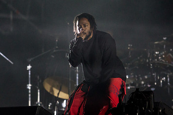 Kendrick Lamar performs during the third day of Lollapalooza.
