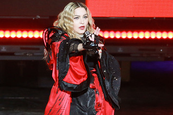 America singer Madonna performs onstage.