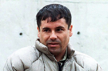 El Chapo is pictured wearing a jacket