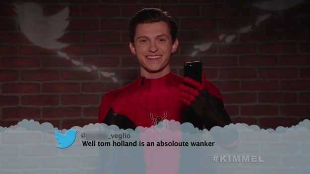 The latest edition of Celebrities Read Mean Tweets features Tom Holland in Spidey garb, plus Tracy Morgan, Regina King, Timotheé Chalamet, Tom Hanks, and more.