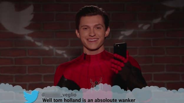 The latest edition of Celebrities Read Mean Tweets features Tom Holland in Spidey garb, plus Tracy Morgan, Regina King, Timotheé Chalamet, Tom Hanks, and more.
