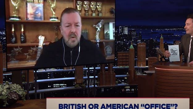 Ricky Gervais sets the record straight on which he thinks is better between the British and American versions of the popular sitcom 'The Office.'