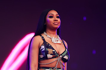 Yung Miami of City Girls performs on stage during Rolling Loud at Hard Rock Stadium