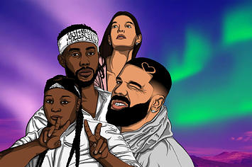 Drake, Mustafa, Dijah SB, and Charlotte Cardin in an illustration