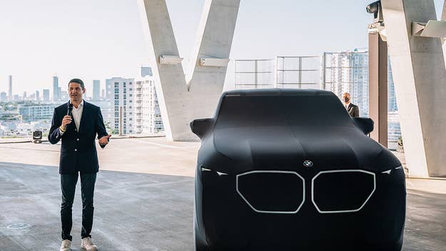 BMW unveils their new Concept MX, a hybrid-electric concept vehicle during Art Basel 2021 as a high-powered response to the future of climate change