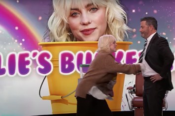 Billie Eilish punches Jimmy Kimmel on national television.