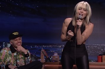 Miley Cyrus and Pete Davidson on Jimmy Fallon's 'Tonight Show'
