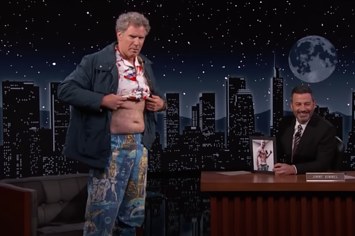 Will Ferrell shows his stomach on TV.