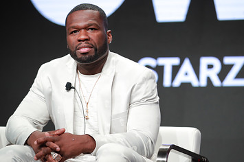 50 Cent at a Starz press day