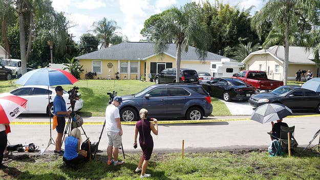 As the search for Brian Laundrie continues in the homicide case of Gabby Petito, a shouting match broke out in front of his family's Florida home.
