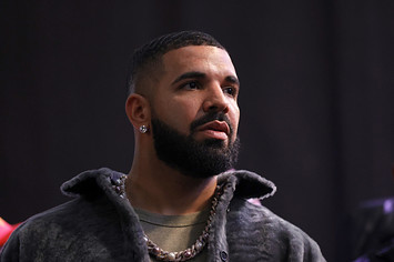 Drake onstage at URL's "Till Death Do Us Part" rap battle