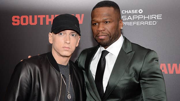 50 Cent took to Instagram to share what Eminem had to say about his appearance on Drew Barrymore's show, which saw 50 discuss the random texts he gets from Em.