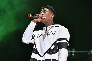 NBA YoungBoy performs during Lil WeezyAna at Champions Square