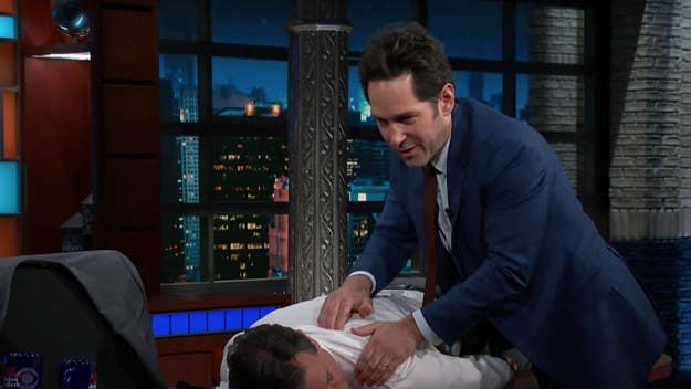 Paul Rudd, now tasked with the difficulties of being the Sexiest Man Alive, returned to the 'Late Show' for some 'Ghostbusters: Afterlife' promo.