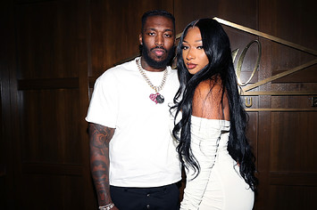Megan Thee Stallion and Pardi Fontaine pose for photo together.
