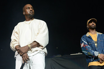 Big Sean and Kanye west at concert.