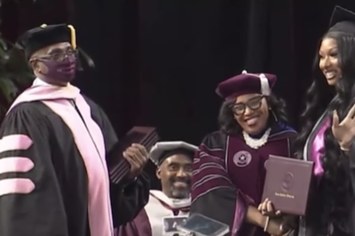 Megan Thee Stallion is pictured graduating from college.