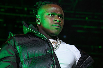 DaBaby appears onstage at a show.