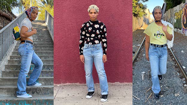 Explore this how-to guide that shows the ways you can wear Levi’s® So High jeans with spring prints for fall, courtesy of TikTok star Kane Caples.