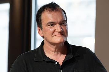Quentin Tarantino at a panel.